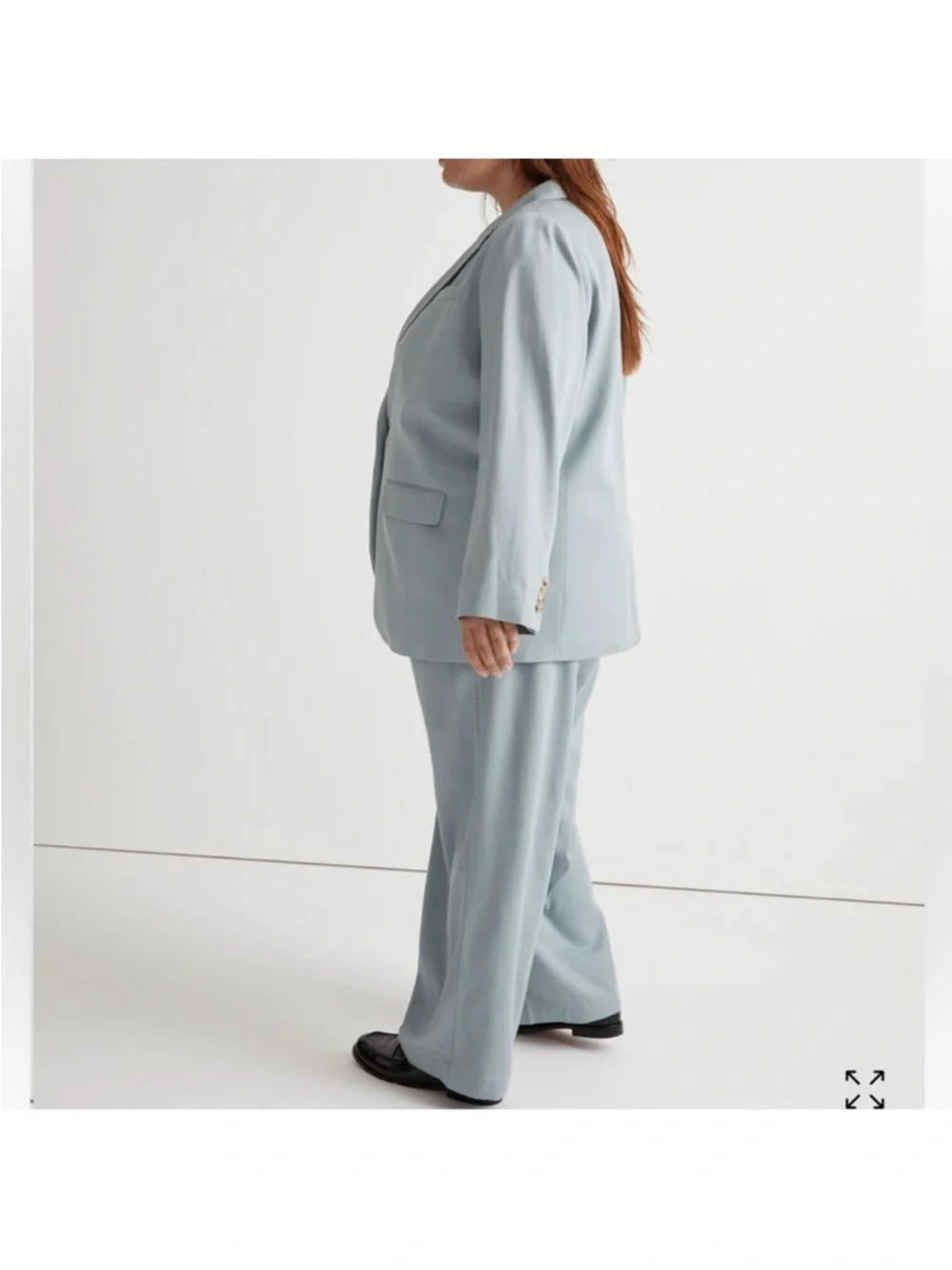 Madewell The Plus Larsen Blazer‎ in Drapeweave In Overcast Size 2X NWT